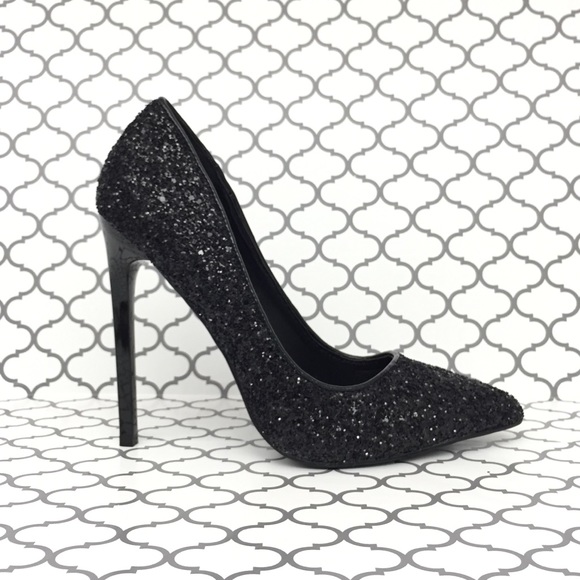✨HP🎉💋Black Glitter Heel✨ - Picture 2 of 6